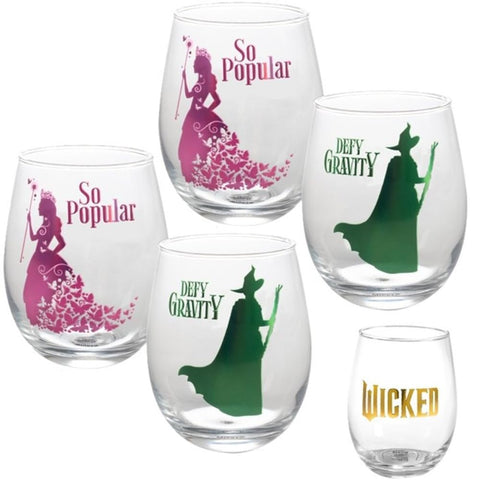 SCS Direct Wicked stemless wine glass front design showing Defy Gravity foil