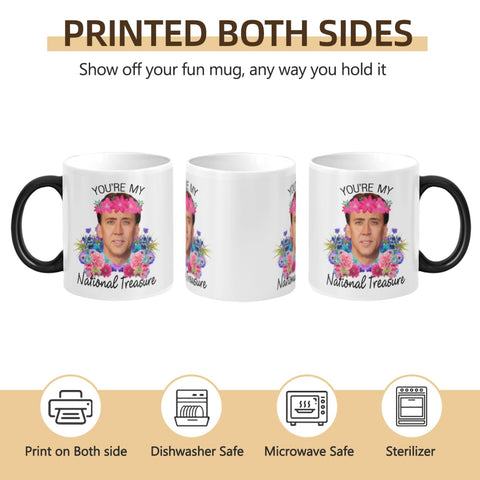 SCSF WECE black-to-white mug shows hidden design when heated