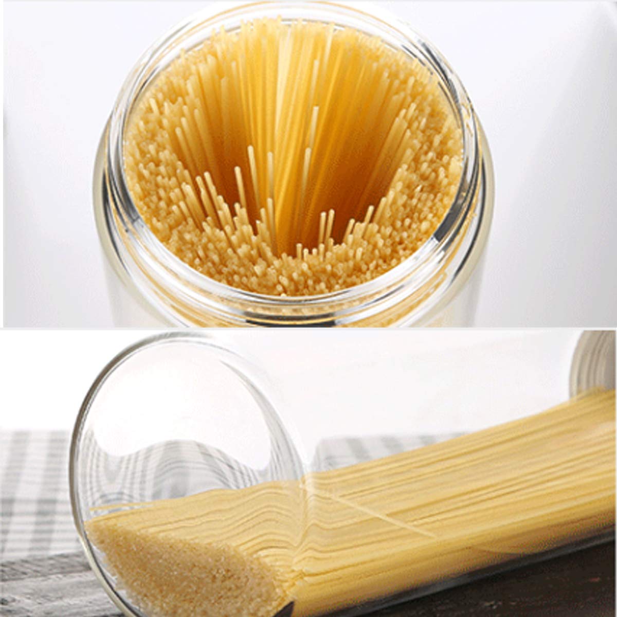 SCWBOEII food-grade plastic jar stores dry goods safely and neatly.