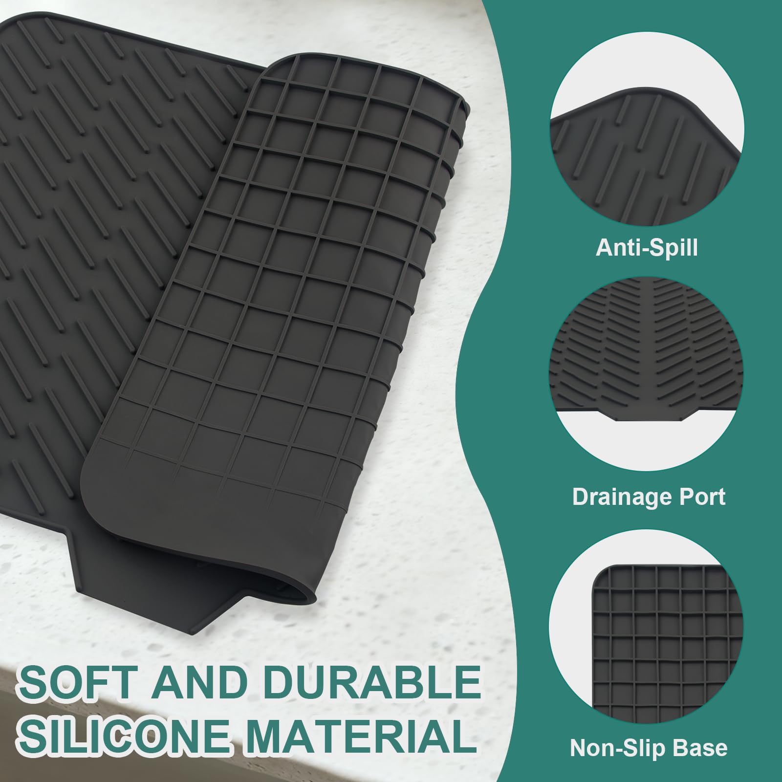 SCYFREID food-grade silicone mat ensures safe, hygienic kitchen surfaces