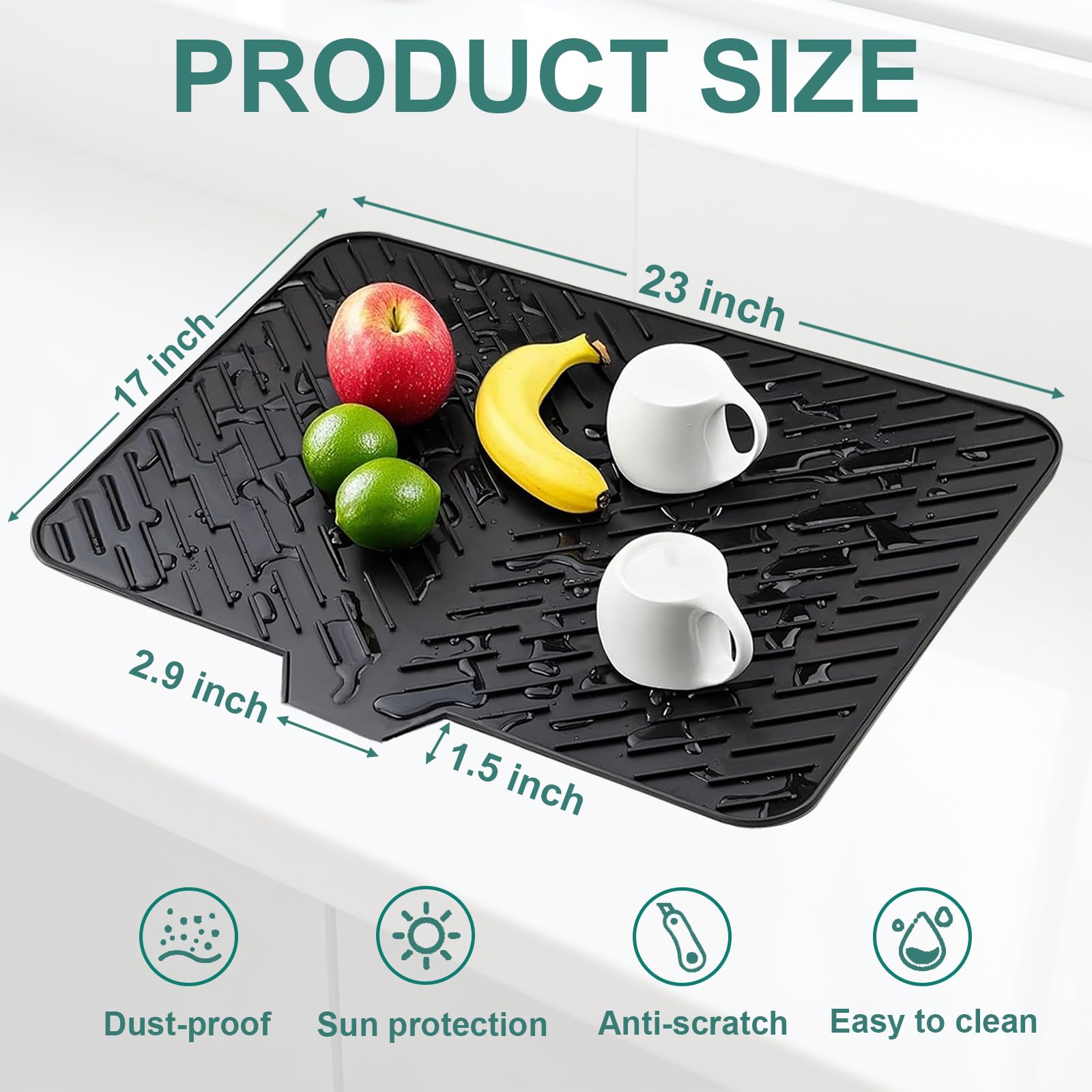 SCYFREID heat-resistant silicone mat protects counters up to 450°F