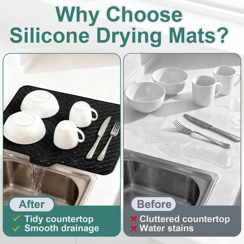 SCYFREID multi-use mat doubles as bathroom shelf organizer and sponge holder