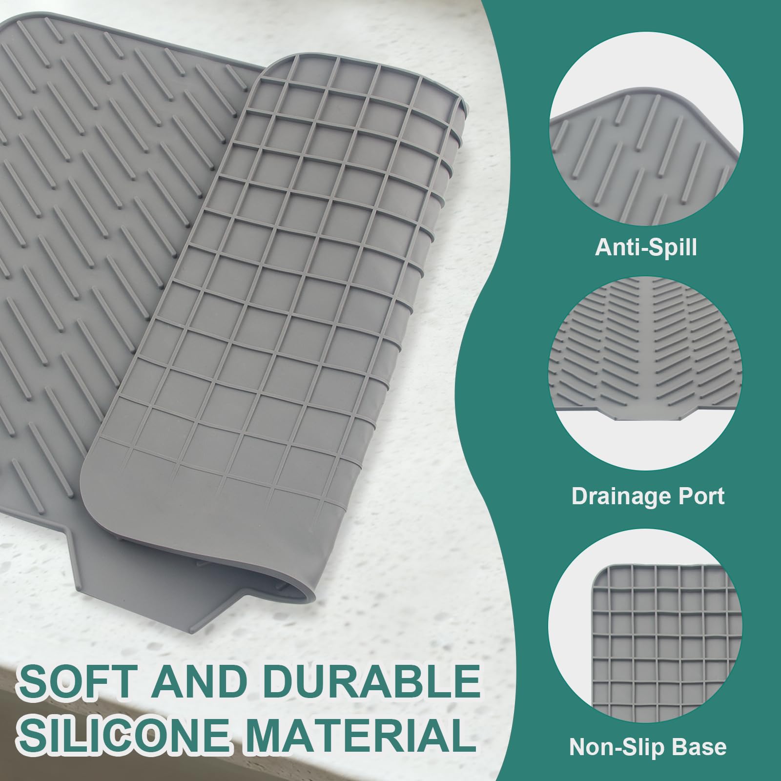 SCYFREID mat heat resistant up to 450°F protects surfaces.