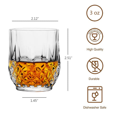 Sdatook diamond-pattern shot glasses closeup showing texture and shine