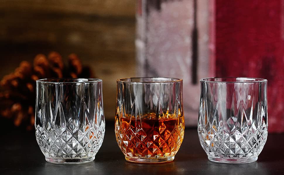 Sdatook dishwasher-safe shot glasses with diamond pattern visibility