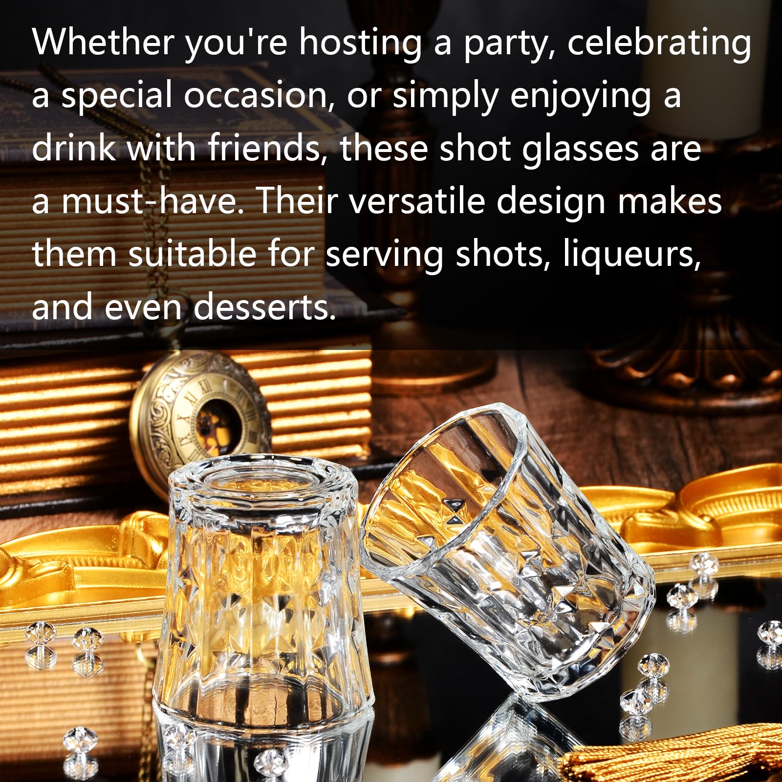 Sdatook tasting glasses ideal for desserts and shots, offering versatile serving options