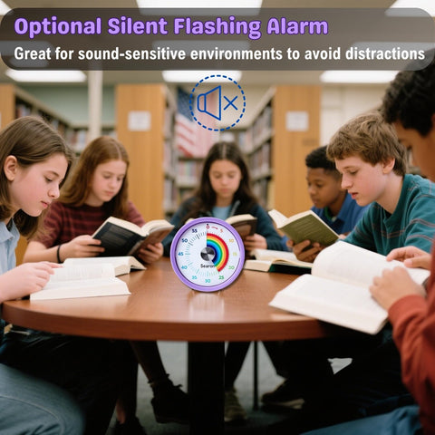 Searon timer's purple design adds a vibrant touch to any space.