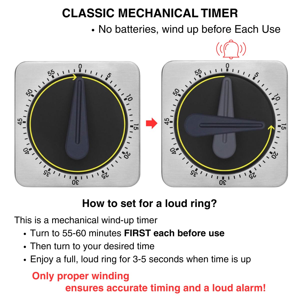 Searon timer being wound up to power the spring for accuracy