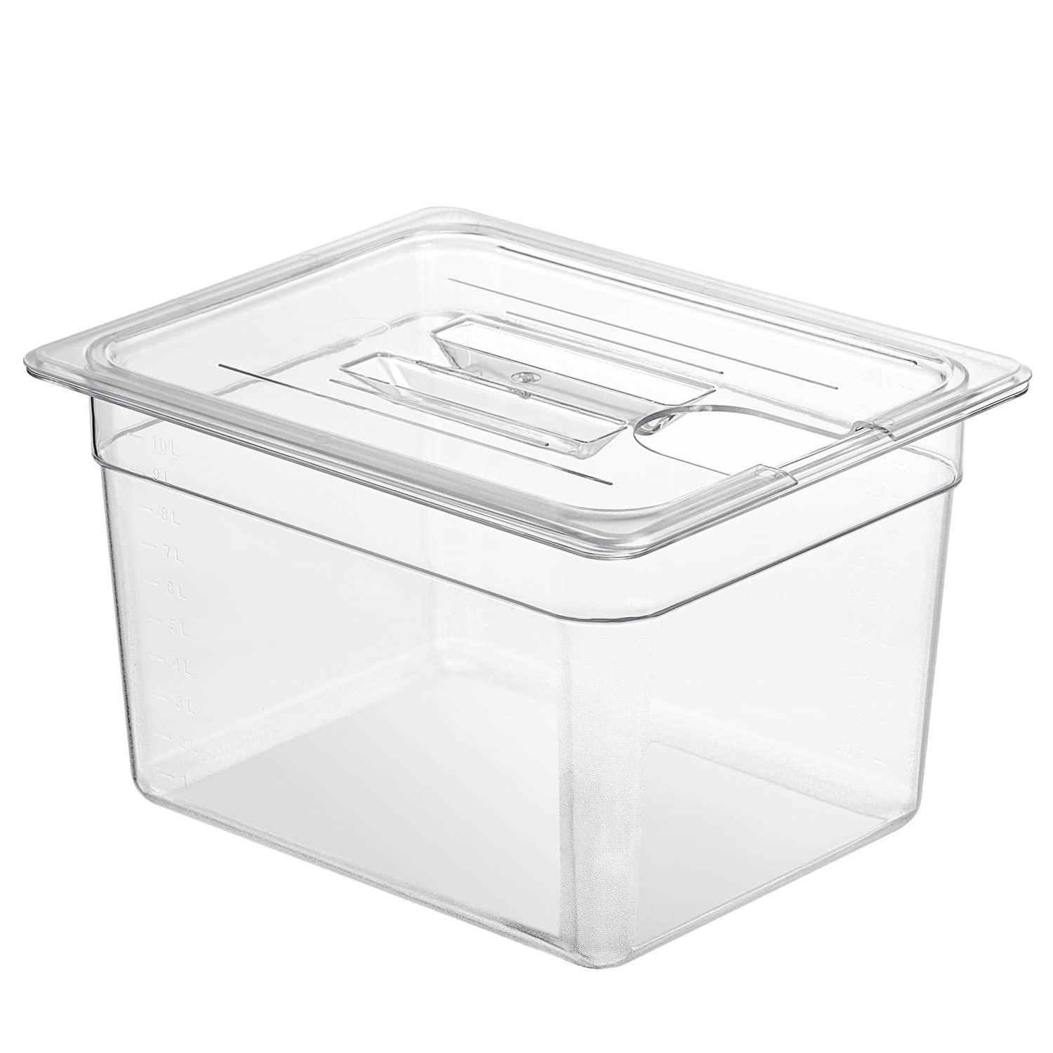 SEAYIN sous vide container with lid shows 11L capacity for family meals