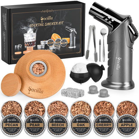 Secilla cocktail smoker kit packaging box, ideal for gifting.