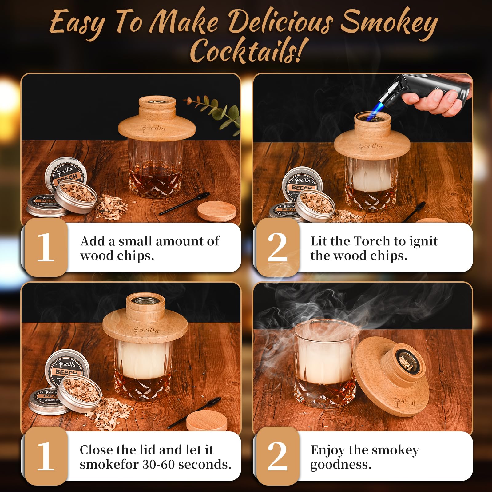 Secilla smoker components including stone cubes and metal filters.