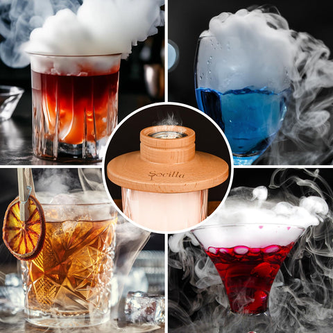Secilla wooden smoker with lid enables aroma infusion.