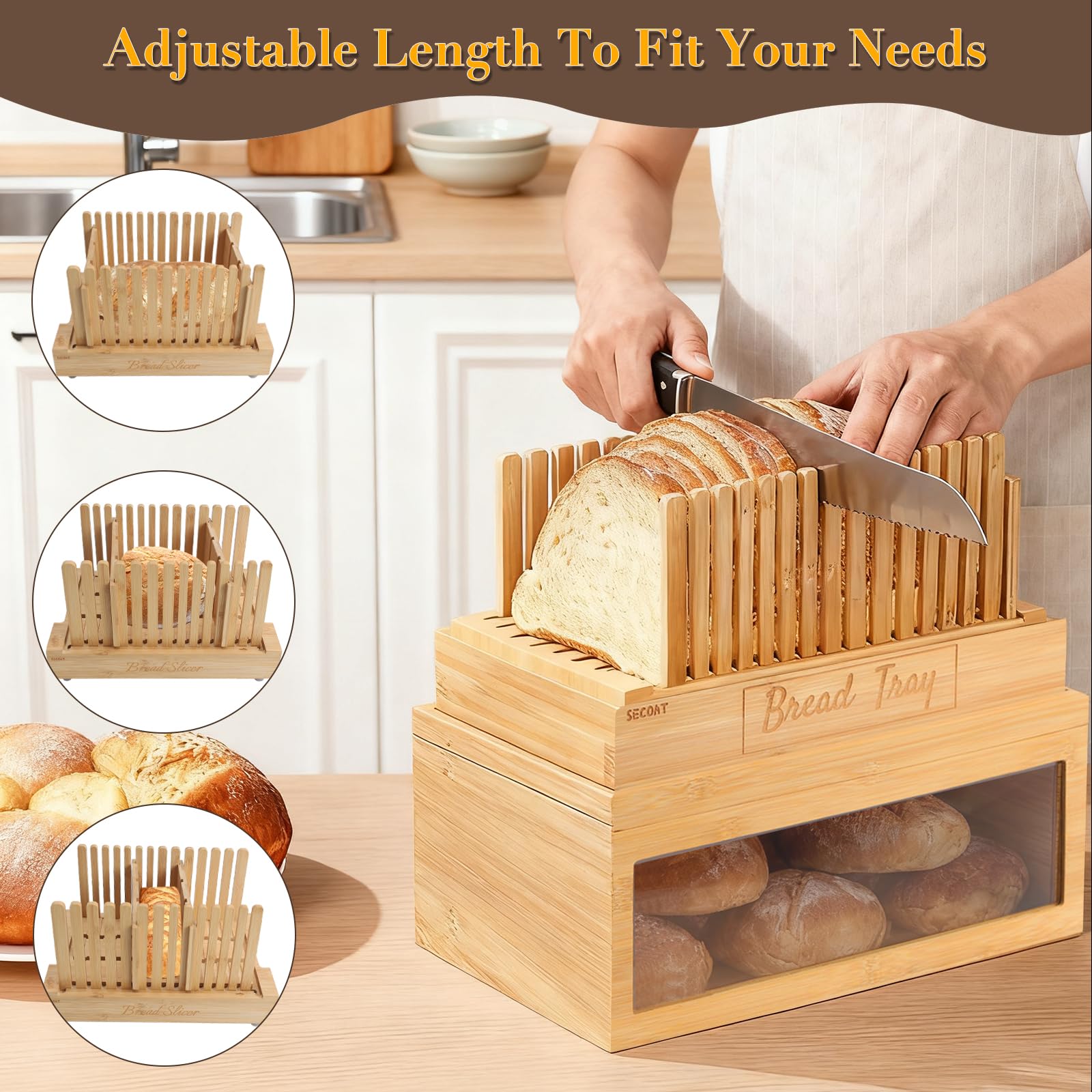 SECOAT transparent bread storage box lets you monitor freshness without opening.