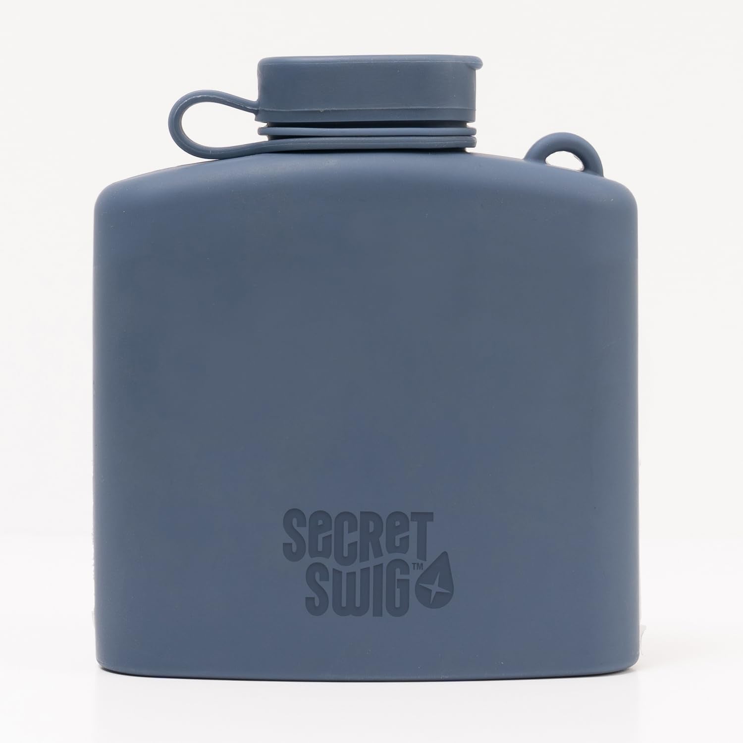 Secret Swig 8 oz silicone hip flask with air-vented funnel for leak-free portability.