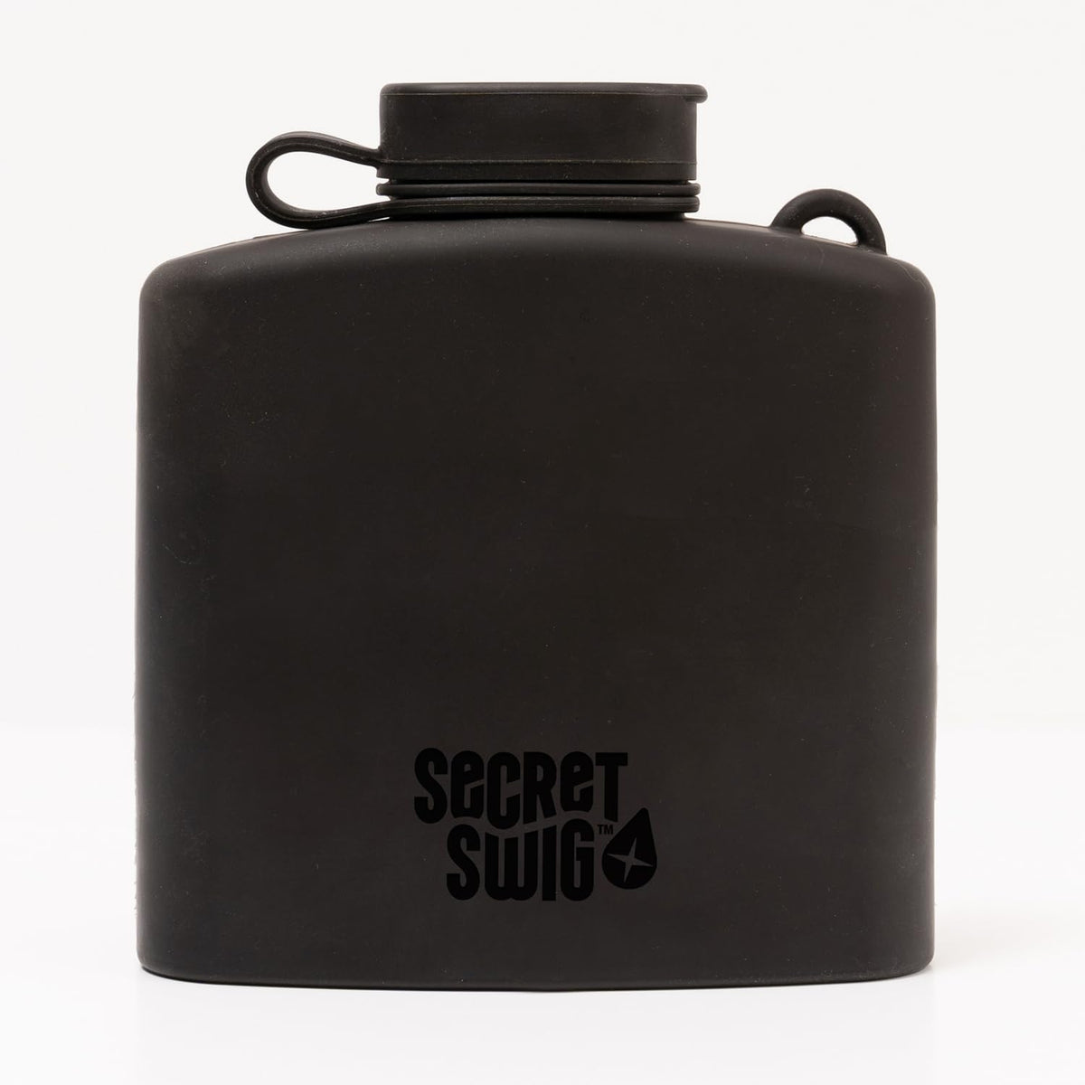 Secret Swig 8 oz silicone hip flask close-up highlighting the leak-proof seal