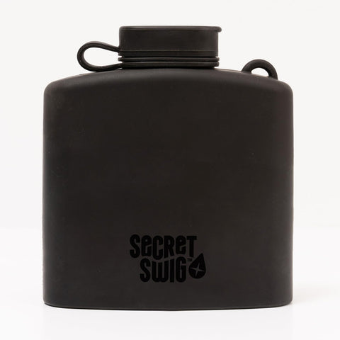 Secret Swig 8 oz silicone hip flask close-up highlighting the leak-proof seal