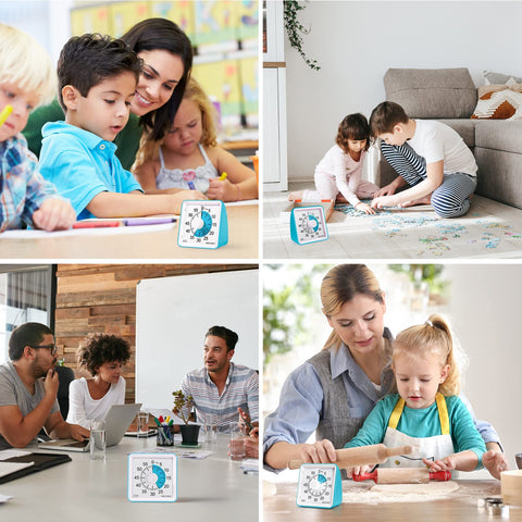 Secura kids-friendly blue disc timer aids time concept learning.