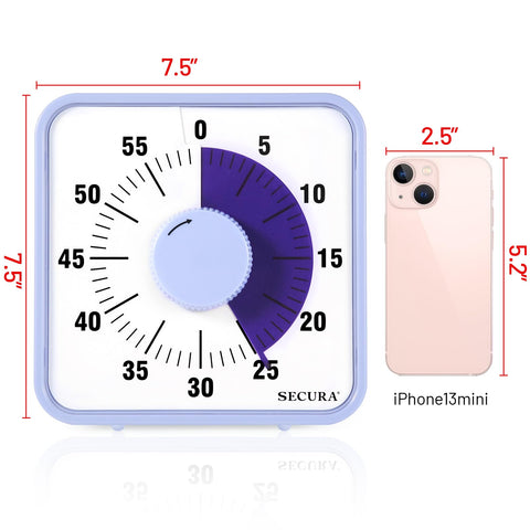 Secura timer bell rings at completion for notification in violet