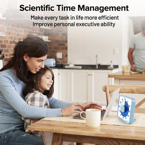 Secura visual timer bright blue disc is easy to follow during tasks.