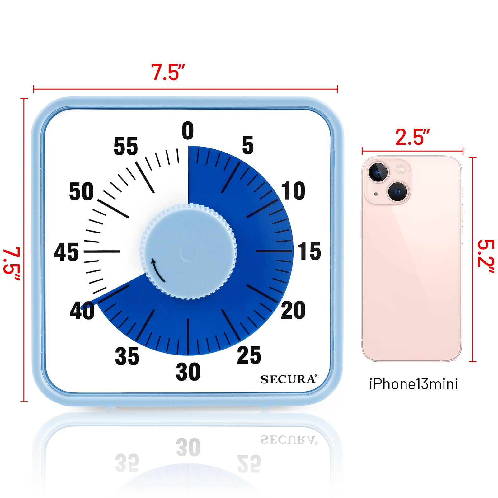 Secura visual timer classroom and home use supports independent time management.