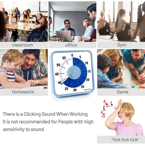 Secura visual timer 60-minute countdown supports classroom activities and daily routines.