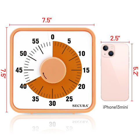 Secura visual timer easy knob use for quick time setup.