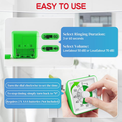 Secura visual timer with green disc used in classroom