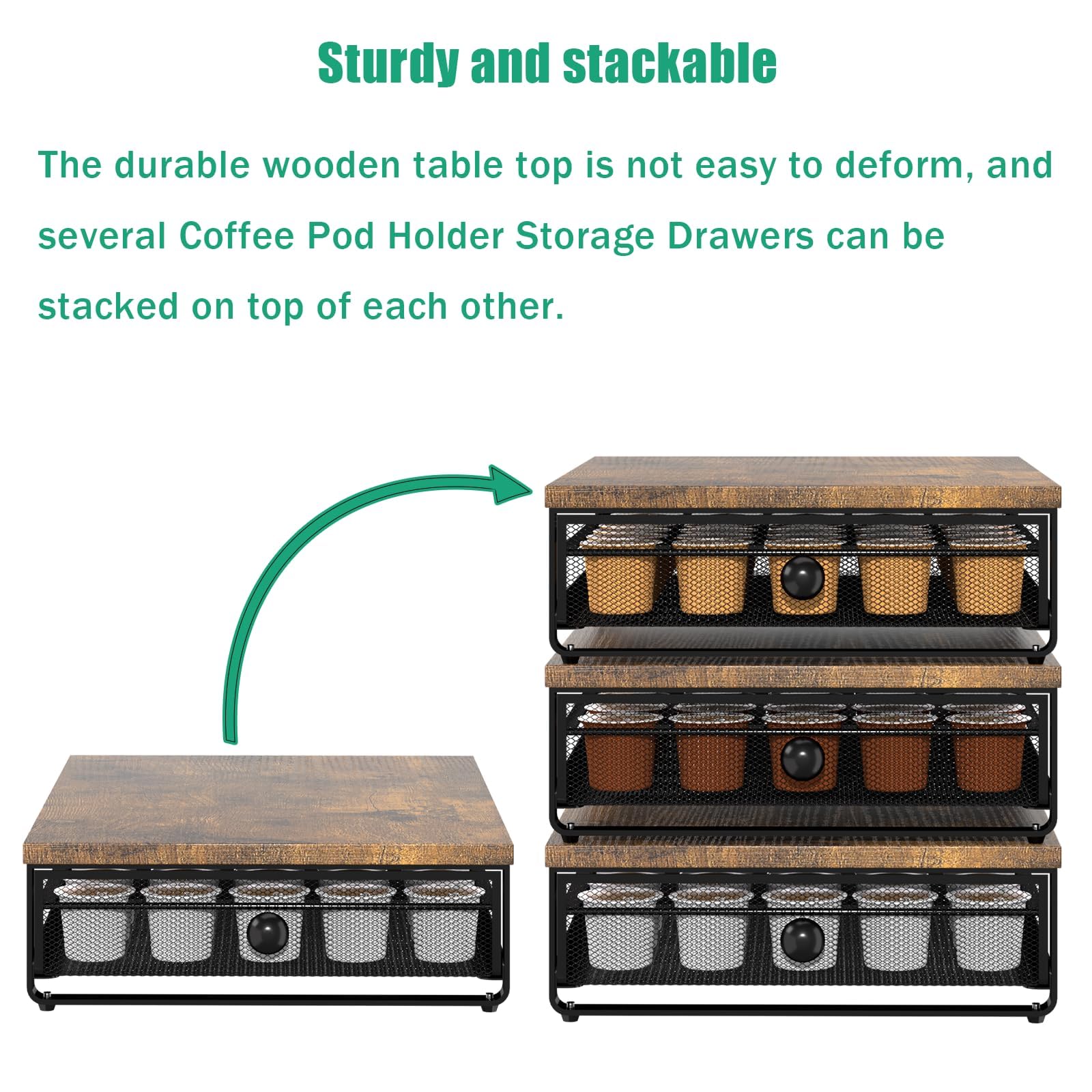 Sedegn anti-fall drawer keeps pods secure