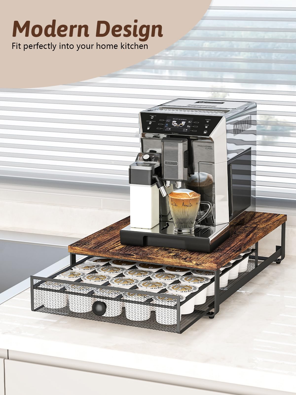 Sedegn under-machine placement saves counter space