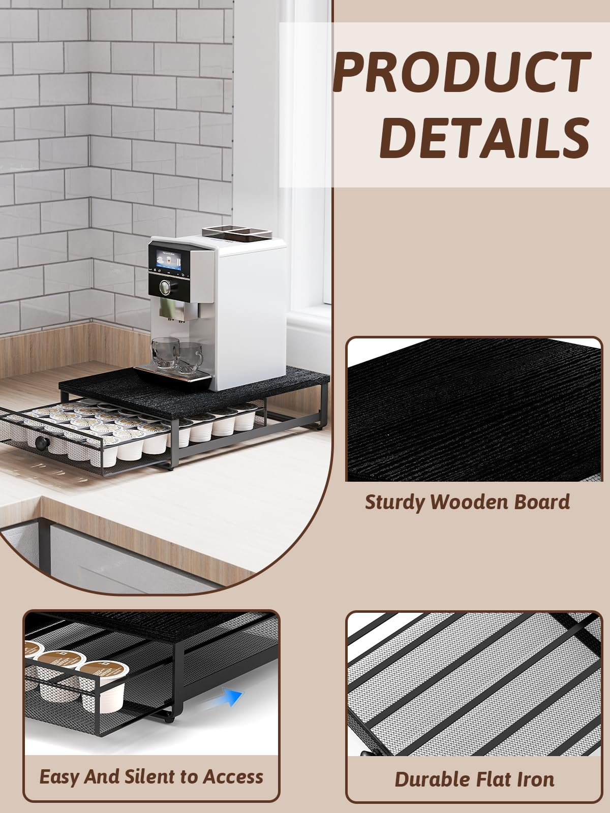 Sedegn compact design fits under most coffee machines