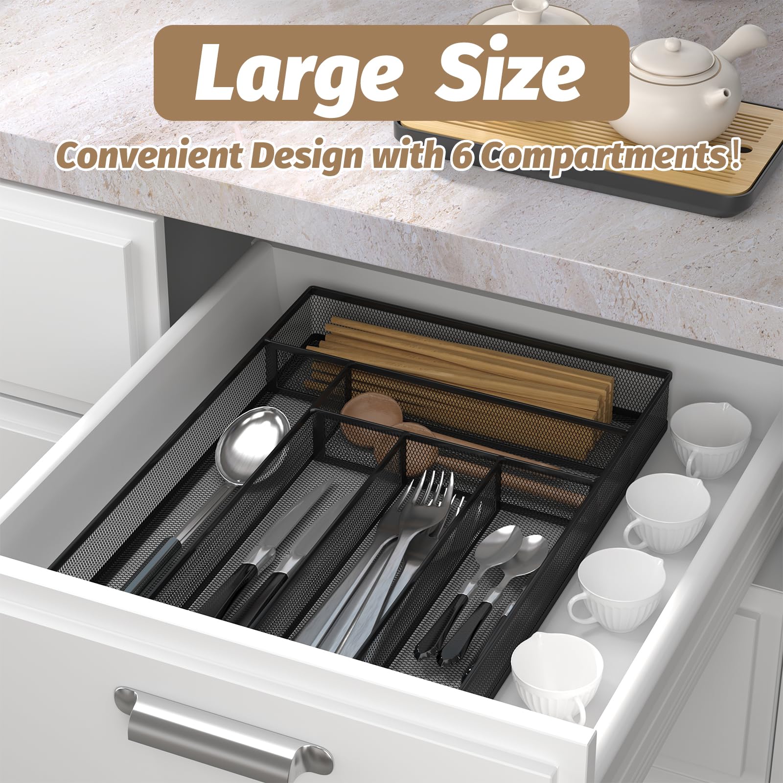 Sedegn premium steel mesh construction highlighting durable in-drawer organization