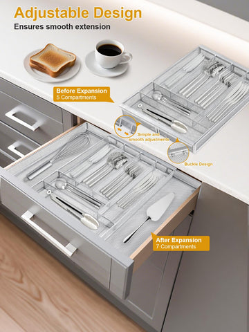 Versatile organizer suitable for kitchen, dining, RVs, or office tools.