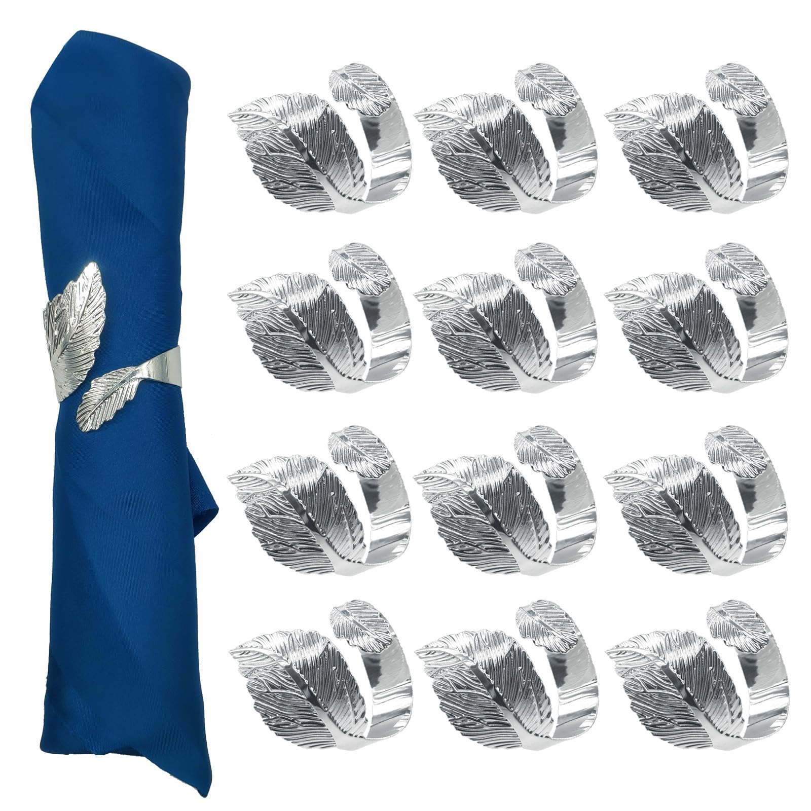 SEEBRIDER napkin rings with silver leaf finish for timeless table decor