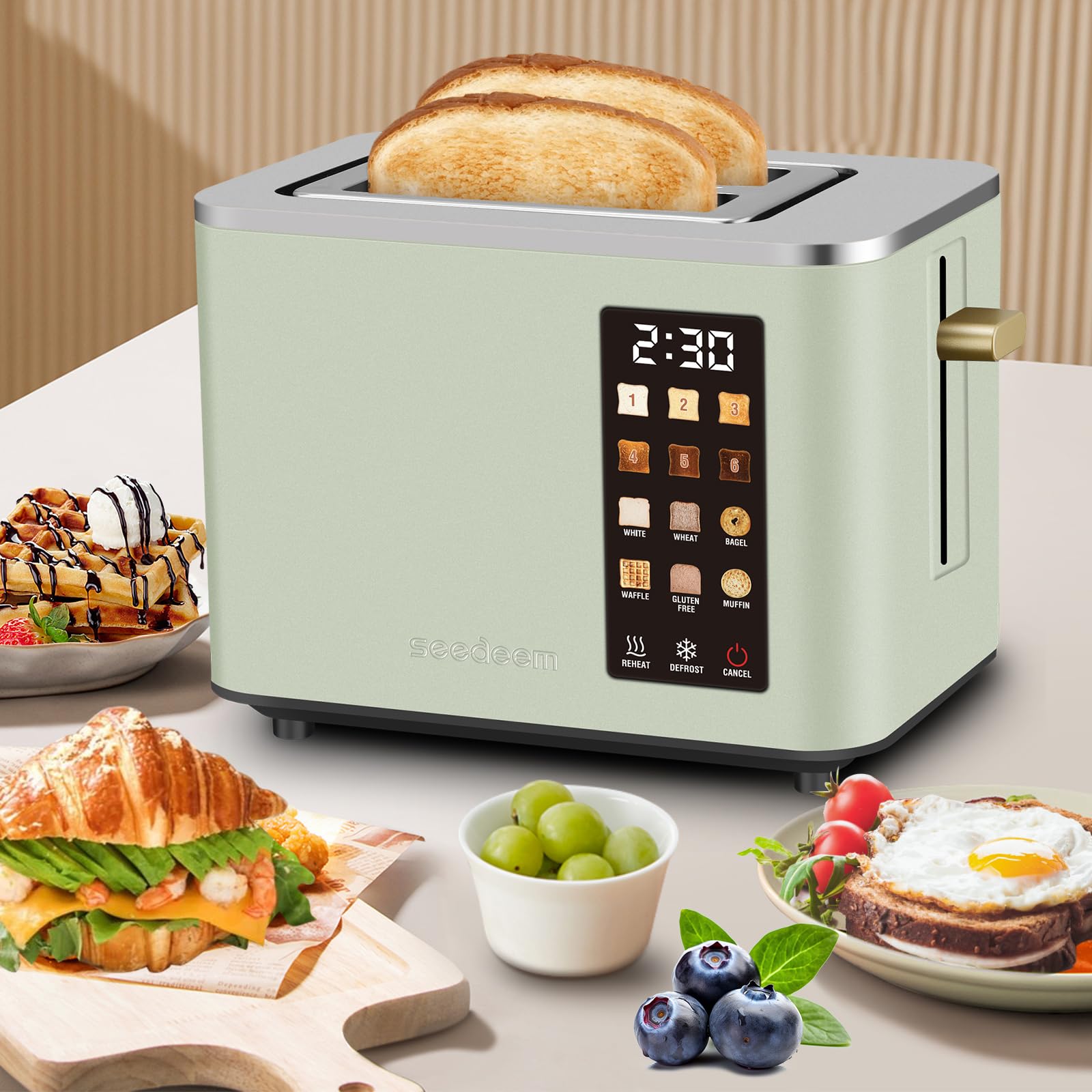 Cord storage on the Seedeem toaster keeps countertops tidy