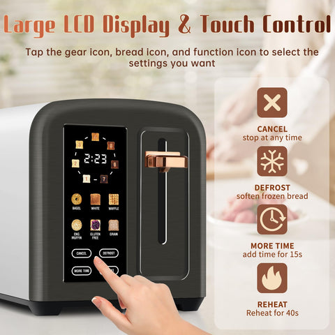 SEEDEEM toaster with 7 shade settings for personalized browning.