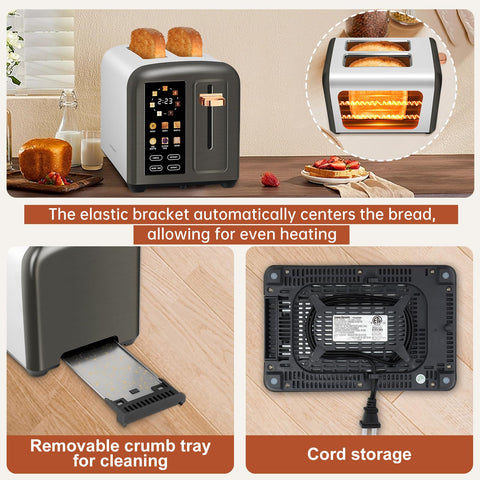 SEEDEEM removable crumb tray simplifies cleaning after toasting.