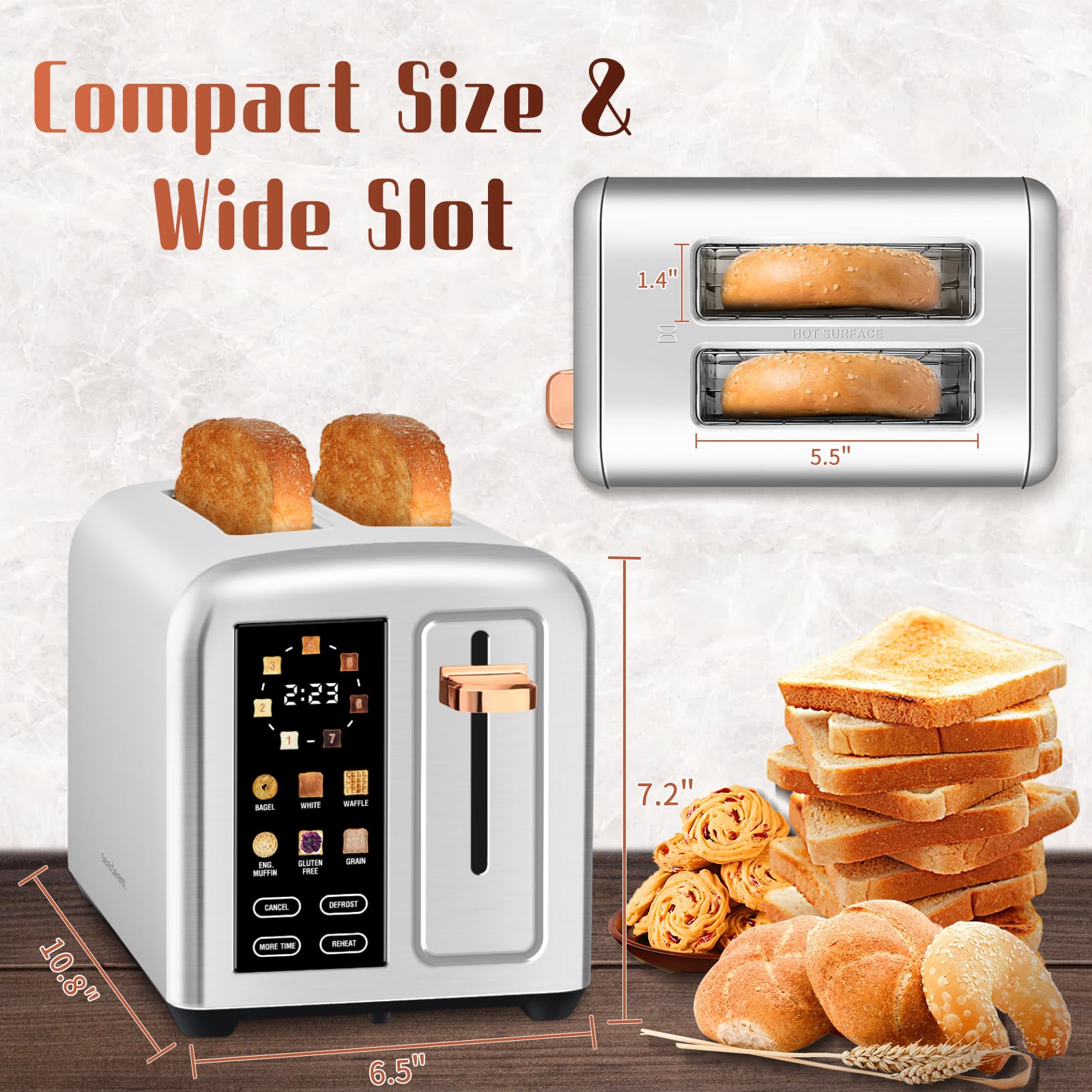 SEEDEEM Toaster defrost and reheat modes save mornings.