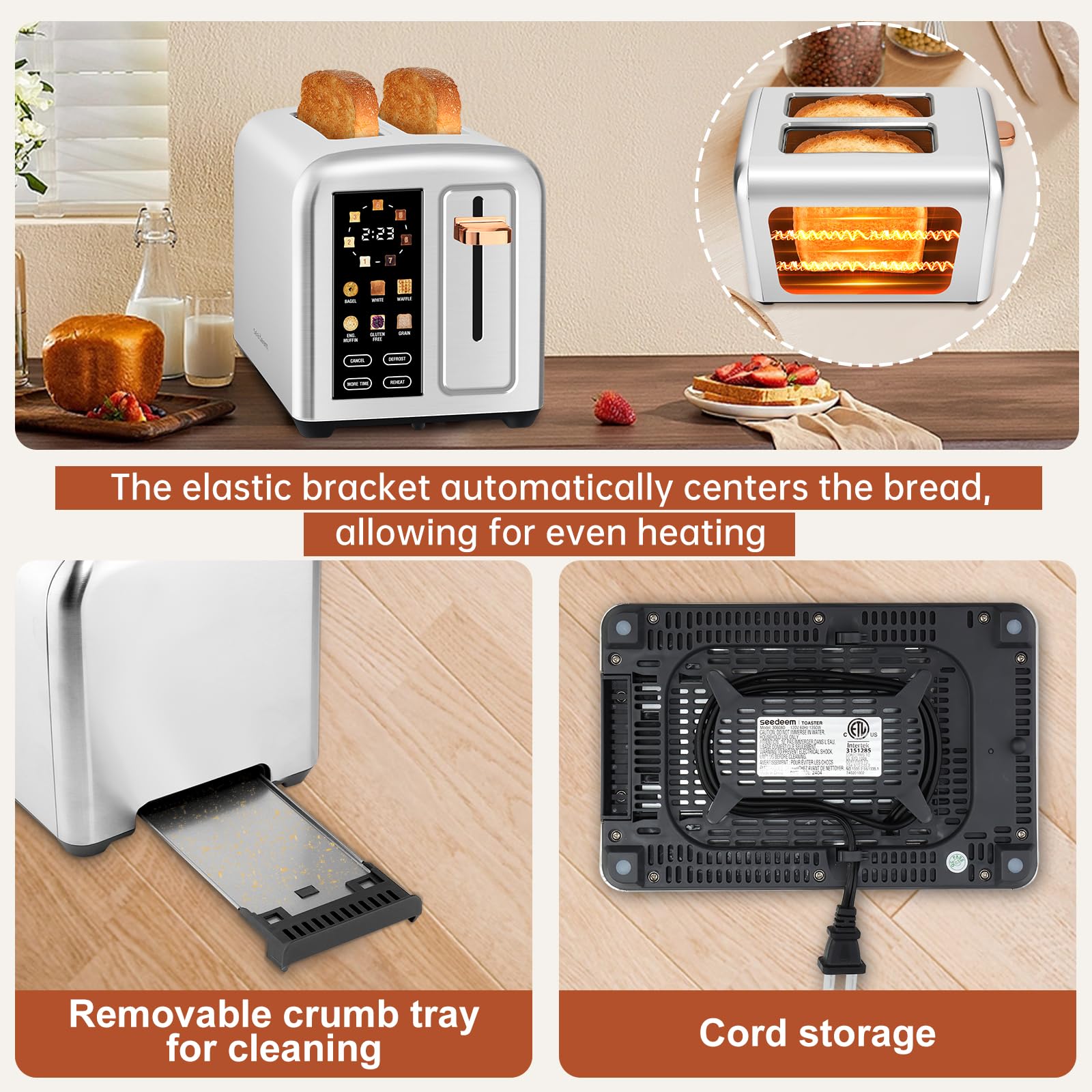 SEEDEEM Toaster memory function recalls last settings.