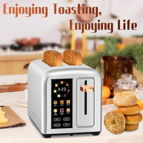 SEEDEEM Toaster silver metallic finish for modern kitchens.