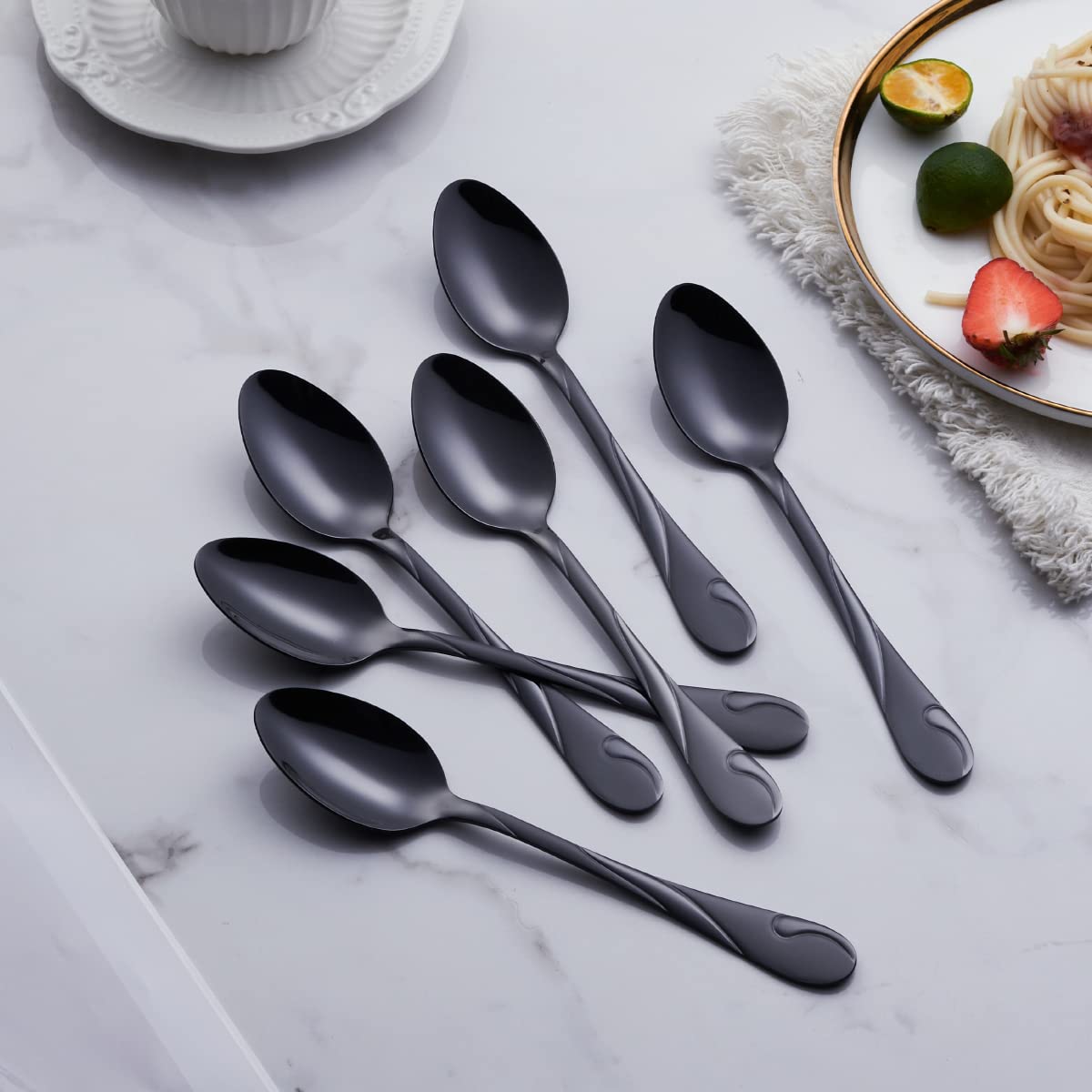 Seeshine Black Silverware Set dinner fork for formal dining