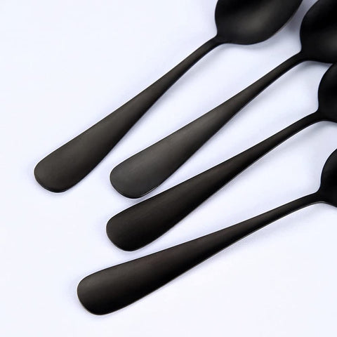 Seeshine dishwasher-safe black spoon, easy cleanup after meals.