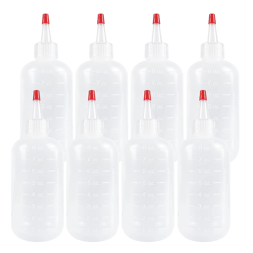 seewavom 8oz squeeze bottle with red cap for precise condiment dispensing.