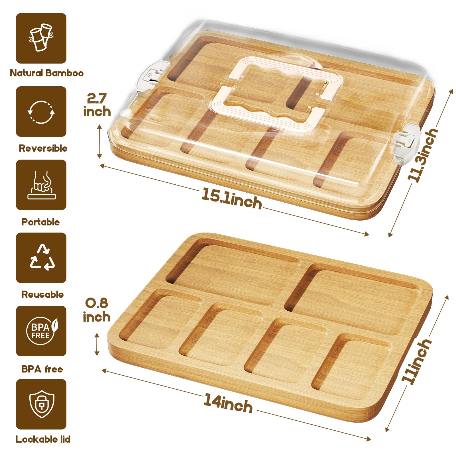 SEFILENCE charcuterie board compartments for organized spreads at parties.