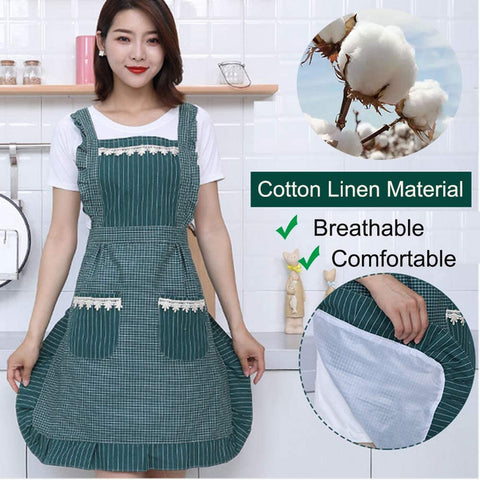 Sefiron Princess Apron with adjustable neck strap for customized kitchen comfort.