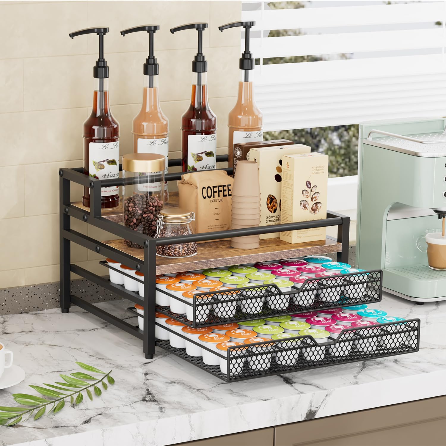 Segtenant sturdy wood and metal construction enhances stability on counters