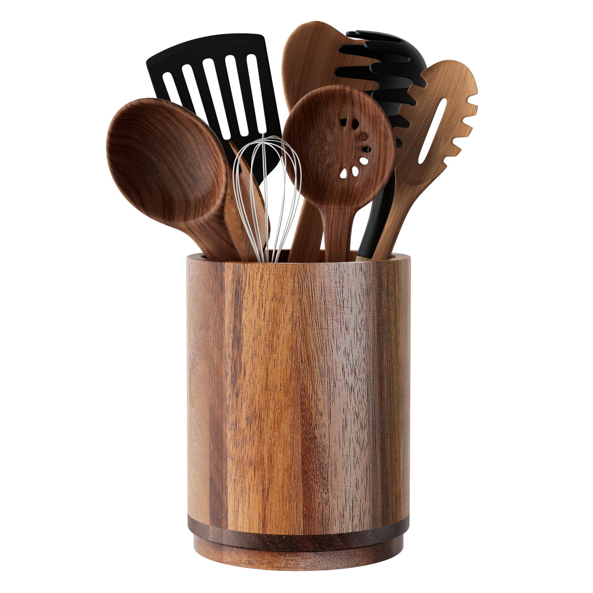 Segtenant utensil holder with 360° rotation for quick access to spatulas and tools.