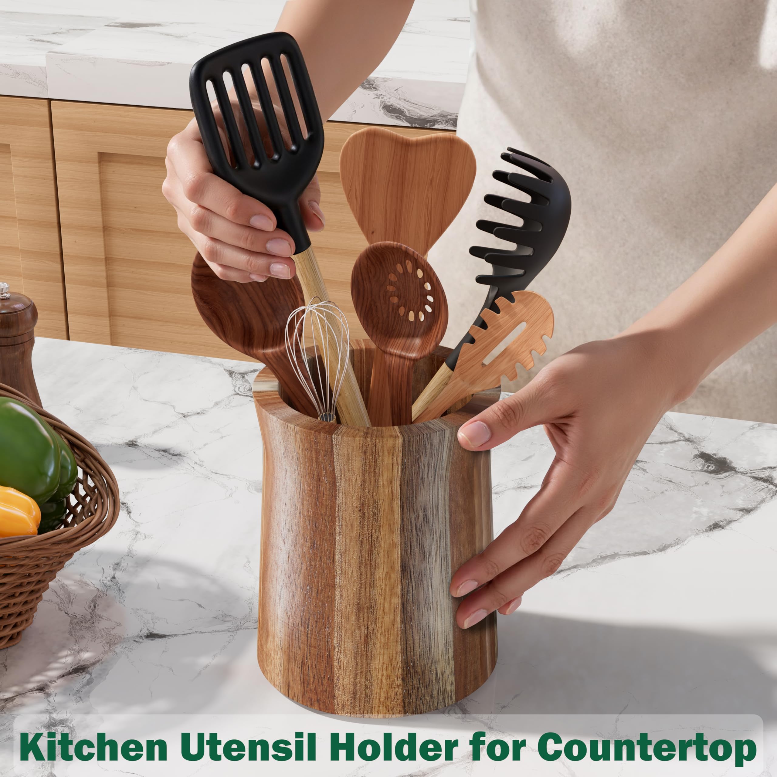 Segtenant Utensil Holder smooth finish is easy to wipe clean.