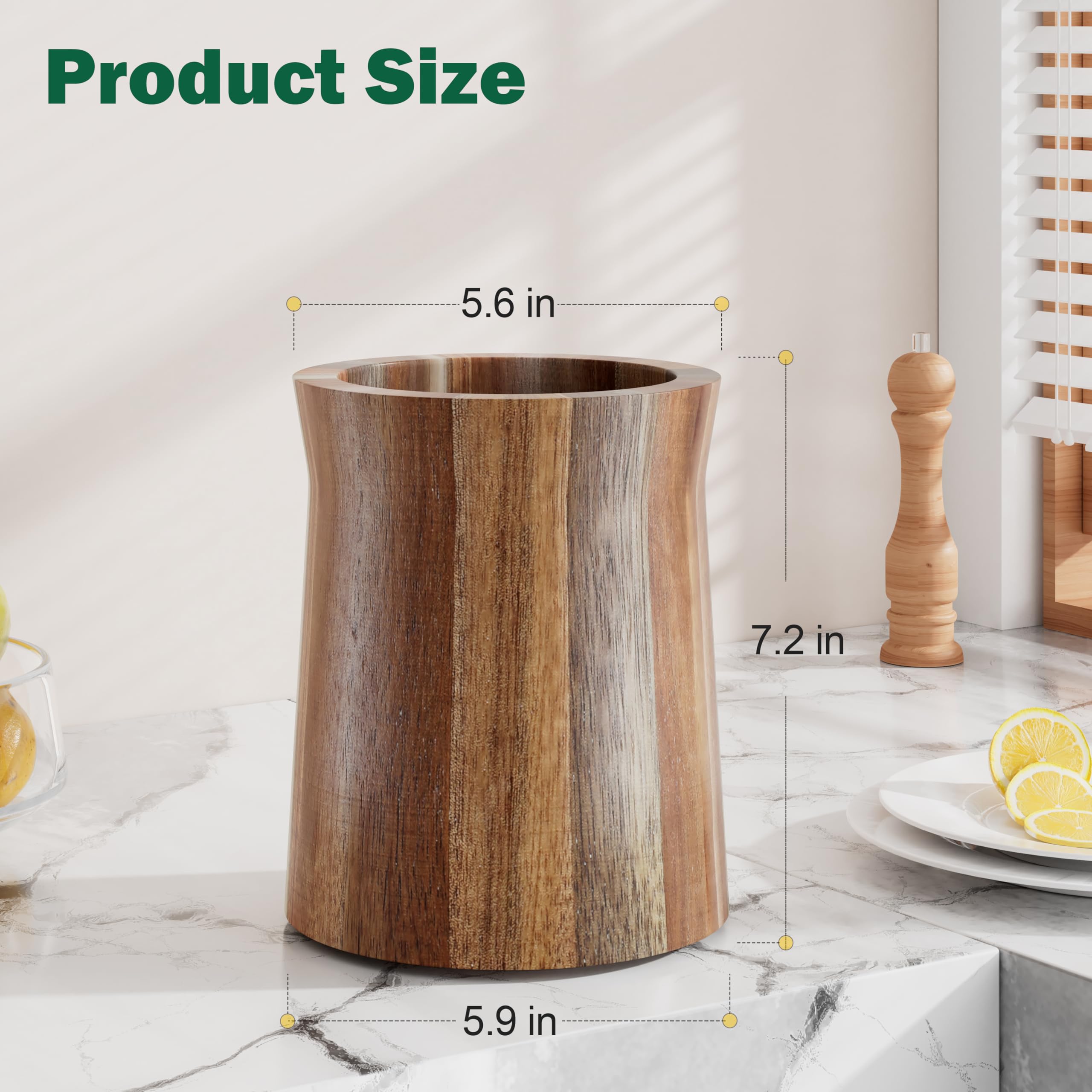 Segtenant Utensil Holder large capacity keeps 15+ tools organized on the counter.