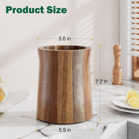 Segtenant Utensil Holder large capacity keeps 15+ tools organized on the counter.