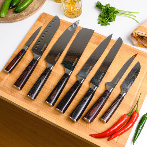 Seido Knives Chef Carving knife in kitchen for slicing perfection.